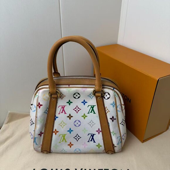 Louis Vuitton White Tricolor Coated Handbag - Picture 2 of 8